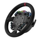 CAMMUS Racing Simulator Steering Wheel C12, Leather Steering Wheel Cover + Multifunction Controls, Real Force Feedback, Magnetic Paddle Shifters, PC High Performance Operation - Black