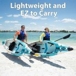 Sea Eagle EZLITE 10 Ultralight, All Woven, Drop Stitch, Rigid, High Performance, Easy Setup, 10' Solo Inflatable Kayak-Backpack, Seat, Carbon Paddle & Adjustable Footrests (EZLITE10 Pro Carbon Kayak)
