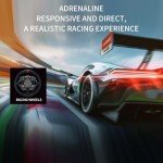CAMMUS Racing Simulator Steering Wheel C12, Leather Steering Wheel Cover + Multifunction Controls, Real Force Feedback, Magnetic Paddle Shifters, PC High Performance Operation - Black