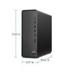HP High Performance Slim Desktop PC, Intel Core i3-12100 Processor, 16GB DDR4 RAM, 512GB PCIe SSD DVD, Wi-Fi, HDMI, VGA, Keyboard + Mouse, Windows 11 Home, Black
