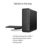 HP High Performance Slim Desktop PC, Intel Core i3-12100 Processor, 16GB DDR4 RAM, 512GB PCIe SSD DVD, Wi-Fi, HDMI, VGA, Keyboard + Mouse, Windows 11 Home, Black
