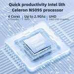 Naclud 15.6" FHD 1920X1080 Screen Laptop, High Performance Quad-Core Celeron N5095 Processors, 12GB DDR4 512GB SSD Computers Laptop, 2.4G/5G WiFi, Bluetooth 4.2, Webcam(Gray)