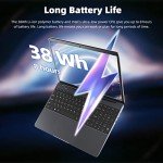 Naclud 15.6" FHD 1920X1080 Screen Laptop, High Performance Quad-Core Celeron N5095 Processors, 12GB DDR4 512GB SSD Computers Laptop, 2.4G/5G WiFi, Bluetooth 4.2, Webcam(Gray)