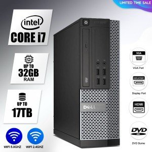 DELL Desktop Computer PC i7, up to 32GB RAM, 17TB SSD, Windows 10/11, DVD-ROM