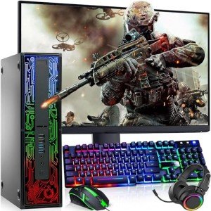 HP 800 G2 RGB Gaming PC Desktop – Intel Core i7 6th Gen, 32GB DDR4 Ram, 1TB SSD, NVIDIA GeForce GTX 1050 Ti 4GB DDR5, New 24 Inch Monitor, Windows 10 Pro – Computer Tower for PC Gamer (Renewed)