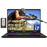 MSI Crosshair 16" 144Hz FHD+ Gaming Laptop, Intel i7-14650HX, 64GB DDR5, 2TB SSD, NVIDIA GeForce RTX 4070, 24-Zone RGB Backlit Keyboard, Wi-Fi 6E, Win 11 Pro, Gray, 256GB Docking Station Set