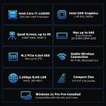 GEEKOM Mini PC GT12 Pro - 12th Gen Intel i7-12650H NUC12 Mini Computers(10 C/16T Up to 4.7GHz) 32GB DDR4/1TB PCIe Gen 4 SSD Windows 11 Pro Support Wi-Fi 6E/Bluetooth 5.2/USB 4.0/2.5G LAN/8K