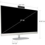 HP 27inch All-in-One Desktop Computer - Office 2024 Lifetime License, FHD Touch-Screen Intel Ultra 7-155U, 64GB DDR5 RAM, 4TB SSD, Aprivacy Camera, HD Webcam, Windows 11 Pro, White