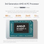 Beelink SER9 Pro AI Mini PC, AMD Ryzen AI 9 HX 370(80TOPS,12C/24T,5.1GHz), 64G LPDDR5X 8000MHz 2TB PCIe4.0 x4 SSD, AI PC AMD Radeon 890M NPU 50 AI Tops, Built-in MIC/Speakers/USB4/WiFi6/BT5.2/2.5G