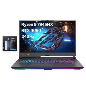 ASUS ROG Strix G17 Gaming Laptop, 17.3" QHD 240Hz Display, AMD Ryzen 9 7845HX, NVIDIA GeForce RTX 4060, 64GB DDR5, 2TB SSD, Backlit Keyboard, Wi-Fi 6E, Win 11, Gray, 128GB Hotface Extension Set