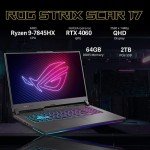 ASUS ROG Strix G17 Gaming Laptop, 17.3" QHD 240Hz Display, AMD Ryzen 9 7845HX, NVIDIA GeForce RTX 4060, 64GB DDR5, 2TB SSD, Backlit Keyboard, Wi-Fi 6E, Win 11, Gray, 128GB Hotface Extension Set
