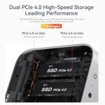 Beelink SER9 Pro AI Mini PC, AMD Ryzen AI 9 HX 370(80TOPS,12C/24T,5.1GHz), 64G LPDDR5X 8000MHz 2TB PCIe4.0 x4 SSD, AI PC AMD Radeon 890M NPU 50 AI Tops, Built-in MIC/Speakers/USB4/WiFi6/BT5.2/2.5G