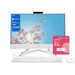 HP 24 Daily All-in-One, 23.8" FHD 1920 * 1080, Intel Core i3-1115G4, 32GB RAM, 1TB SSD, Wi-Fi, Wired KB & Mouse, SD Card Reader, Webcam, W11 Home, White Bundle with Adata 64GB USB Flash Drive