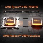 GEEKOM AX7 Pro Mini PC,AMD Ryzen R9-7940HS (8C/16T,up to 5.2GHz) Mini Computers, 32GB DDR5 5600Mhz RAM&2TB PCIe Gen 4 SSD, Mini Desktop Windows 11 Pro, AMD Radeon 780M /WiFi 6E/BT5.2/2.5G LAN