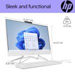 HP 24 Daily All-in-One, 23.8" FHD 1920 * 1080, Intel Core i3-1115G4, 32GB RAM, 1TB SSD, Wi-Fi, Wired KB & Mouse, SD Card Reader, Webcam, W11 Home, White Bundle with Adata 64GB USB Flash Drive