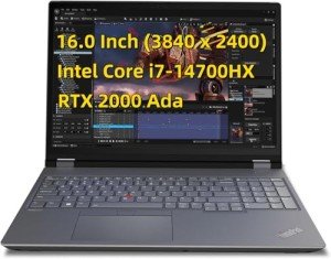 NewLenovo ThinkPad P16 Gen 2 Mobile Workstation Laptop, Intel Core i7-14700HX, 16.0" WQUXGA (3840 x 2400) IPS Anti-Glare 800nits, 64 GB DDR5 RAM 2 TB SSD, NVIDI.A RTX 2000 Ada 8GB, Windows11 Pro
