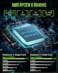 GMKtec Mini Computers AMD Ryzen 9 8945HS (Turbo 5.1GHz) 32GB DDR5 2TB SSD, Gaming PC Oculink, Dual NIC LAN 2.5G, WiFi 6, USB3.2, USB-C 4.0, BT5.2, DP, HDMI, Dual FanNucbox K11