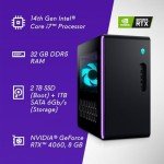 Alienware Aurora R16 Gaming Desktop Computer, NVIDIA RTX 4060, Intel 14th Gen i7-14700F(Up to 5.4GHz), 32 GB DDR5 RAM, 2 TB SSD, 1 TB HDD, Wi-Fi 6E, Win 11 Pro, Office Pro Lifetime License, Mouse