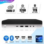 HP Mini Desktop Computer PC i7, up to 32GB RAM 1TB M.2 SSD,  Windows 11/10, WiFi