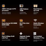 GEEKOM A8 Max AI Mini PC, AMD Ryzen 9 8945HS (up to 5.2 GHz), 2.5Gbps Dual LAN Port Mini Gaming PC with 32GB DDR5 2TB SSD, Mini PC Windows 11 Pro/Wi-Fi 6E/BT 5.2/USB4/8K