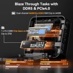 GEEKOM A8 Max AI Mini PC, AMD Ryzen 9 8945HS (up to 5.2 GHz), 2.5Gbps Dual LAN Port Mini Gaming PC with 32GB DDR5 2TB SSD, Mini PC Windows 11 Pro/Wi-Fi 6E/BT 5.2/USB4/8K
