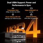 GEEKOM A8 Max AI Mini PC, AMD Ryzen 9 8945HS (up to 5.2 GHz), 2.5Gbps Dual LAN Port Mini Gaming PC with 32GB DDR5 2TB SSD, Mini PC Windows 11 Pro/Wi-Fi 6E/BT 5.2/USB4/8K