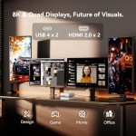 GEEKOM A8 Max AI Mini PC, AMD Ryzen 9 8945HS (up to 5.2 GHz), 2.5Gbps Dual LAN Port Mini Gaming PC with 32GB DDR5 2TB SSD, Mini PC Windows 11 Pro/Wi-Fi 6E/BT 5.2/USB4/8K