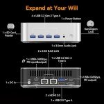 GEEKOM A8 Max AI Mini PC, AMD Ryzen 9 8945HS (up to 5.2 GHz), 2.5Gbps Dual LAN Port Mini Gaming PC with 32GB DDR5 2TB SSD, Mini PC Windows 11 Pro/Wi-Fi 6E/BT 5.2/USB4/8K