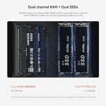 Beelink SER6 MAX Mini PC, AMD Ryzen 9 6900HX (8C/16T, up to 4.9GHz), 32GB DDR5 RAM 1TB PCle4.0 SSD, SER6 Pro Mini Gaming Computer Support 4K@144Hz/Triple Display/WiFi6/BT5.2/RJ45 2.5G/HDMI+DP/USB4