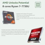HP 255 G10 Professional Business Laptop, AMD Ryzen 7 7730U, 15.6" FHD IPS Display, 64GB RAM, 2TB SSD, HDMI, Wi-Fi 6, Webcam, Windows 11 Pro, Black, with Thunderobot ML101 Green Wireless Mouse