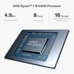 Beelink SER8 Mini PC, AMD Ryzen 7 8745HS(up to 4.9GHz) 8C/16T, Mini Computer 32GB DDR5 RAM 1TB NVMe PCIe 4.0 SSD, Mini Desktop Computer 4K Triple Screen Display WiFi6/BT5.2/WOL/W-11 Pro