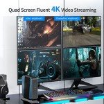MINISFORUM EliteMini HX90 Mini PC AMD Ryzen 9 5900HX Desktop Computer, DDR4 32GB+512GB SSD, 2.5Gbps LAN, 2X HDMI & 2X DP 4K@60Hz Outputs, 2X HDD Slot, 5X USB, AMD Radeon Graphics Tower PC