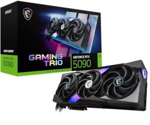 MSI GeForce RTX 5090 32G Gaming Trio OC — 32GB GDDR7 (28Gbps/512-bit), PCIe 5X 16, Boost: 2482MHz, HDMI 2.1b, DisplayPort 2.1b