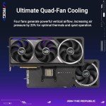ASUS ROG Astral GeForce RTX™ 5090 OC Edition Gaming Graphics Card (PCIe® 5.0, 32GB GDDR7, HDMI®/DP 2.1, 3.8-Slot, 4-Fan Design, Axial-tech Fans, Patented Vapor Chamber, Phase-Change GPU Thermal pad)