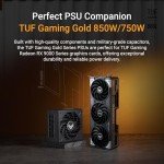 ASUS TUF Gaming Radeon RX 9070 XT OC Edition 16GB GDDR6 Gaming Graphics Card (PCIe® 5.0, 16GB GDDR6, HDMI/DP 2.1, 3.125-slot, Military-Grade Components, Protective PCB Coating, axial-tech Fans)