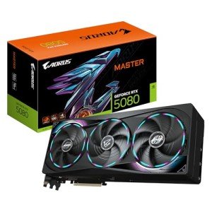 Gigabyte Aorus GeForce RTX 5080 Master 16G Graphics Card - 16GB GDDR7, 256 Bit, PCI-E 5.0, 2805MHz Core Clock, 3 x DisplayPort, 1 x HDMI, GV-N5080AORUS M-16GD
