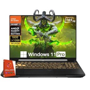 ASUS TUF A16 Gaming Laptop, Radeon RX 7700S 8 GB(Beats RTX 4060), AMD Ryzen 7 7735HS(Up to 4.75 GHz, Beats i7-13620H), 16" FHD 165 Hz, 64 GB DDR5, 2 TB SSD, Wi-Fi 6, Windows 11 Pro, Office 2024