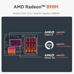 Beelink SER9 Pro AI Mini PC, AMD Ryzen AI 9 HX 370(80TOPS,12C/24T,5.1GHz), 32G LPDDR5X 8000MHz 1TB PCIe4.0 x4 SSD, AI PC AMD Radeon 890M NPU 50 AI Tops, Built-in MIC/Speakers/USB4/WiFi6/BT5.2/2.5G