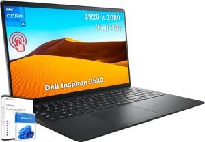 Dell Inspiron 15 3520 Touchscreen Business Laptop, Microsoft Office Lifetime License & Windows 11 Pro, 15.6" FHD Touch Screen, Intel i5-1235U (Beat i7-1195G7), 16GB RAM, 512GB SSD, Intel UHD Graphics