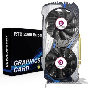 GPVHOSO RTX 2060 Super 8GB Graphics Card 256Bit GDDR6 Video Card with Ray Tracing, Dual Fans, PCI Express x 16 3.0 HDMI Display Port DVI, Supports Up to 8K for PC Gaming Office Creative Work
