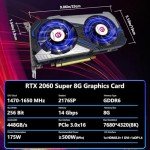 GPVHOSO RTX 2060 Super 8GB Graphics Card 256Bit GDDR6 Video Card with Ray Tracing, Dual Fans, PCI Express x 16 3.0 HDMI Display Port DVI, Supports Up to 8K for PC Gaming Office Creative Work