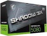 msi VGA GEFORCE RTX 5080 16G Shadow 3X OC RTX5080 16GB GDRR7 256 B DX12 PCIE 5.0 X16 (3XDP 1XHDMI)
