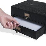 Wooden Monitor Riser with 2 Drawer Organizer Set
