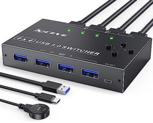 4-Port USB 3.0 KVM Switch with Remote Button