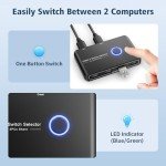 USB 3.0 Switch for 2 Computers with Hub