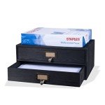 Wooden Monitor Riser with 2 Drawer Organizer Set