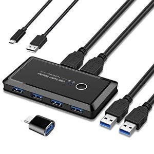 YINNCEEN USB 3.0 KVM Switch for 2 PCs