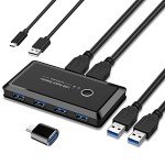 YINNCEEN USB 3.0 KVM Switch for 2 PCs