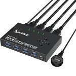 4-Port USB 3.0 KVM Switch with Remote Button