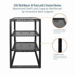 Tecmojo 20U Open Frame Network Rack - Black